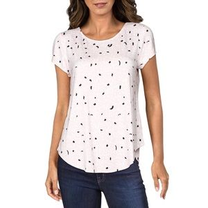 Alfani Womens Stretch Geometric T-Shirt Pink M